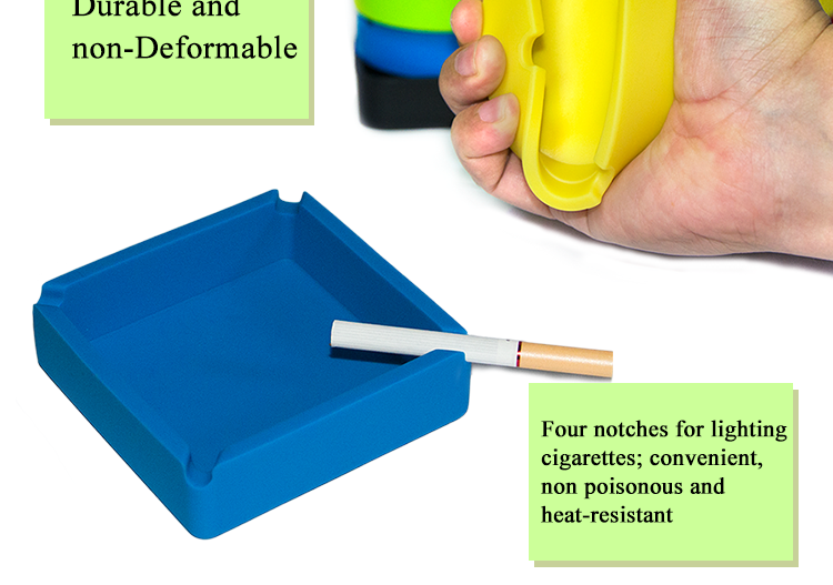 Square and round shape silicone portable cigar cigarette ashtray for home/office/hotel 13