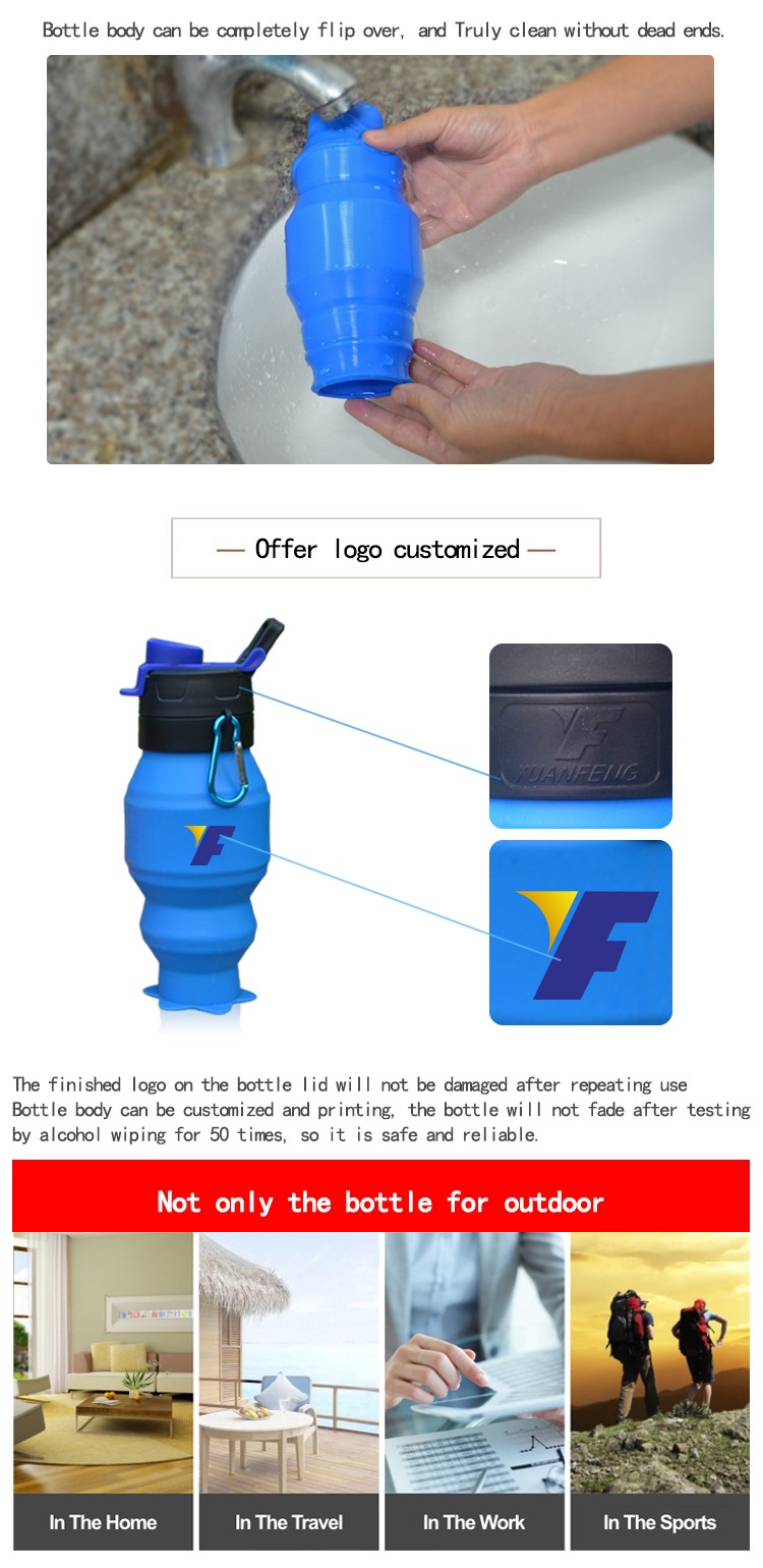 water bottle with custom logo Promotional Gift 530ml Foldable kids water bottle 11