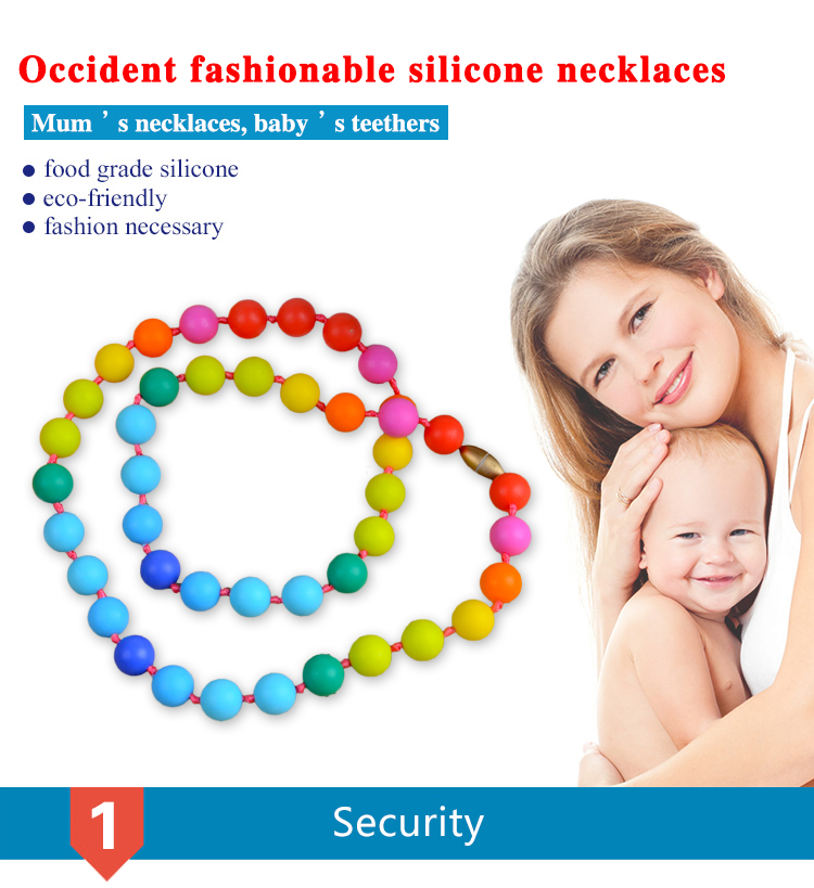 China Manufacturer silicone teething necklace baby 5