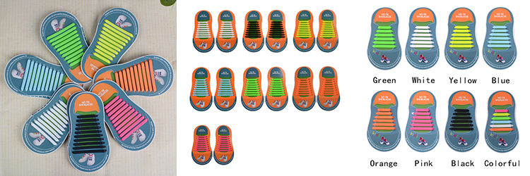 Slip-ons Silicone No-tie Shoelaces Unisex Men Athletic Running Elastic Silicone Shoe Lace 15