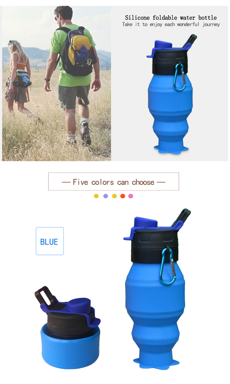Wholesale Silicone Collapsible Folding Shaker Running Leak Proof Water Bottles 13