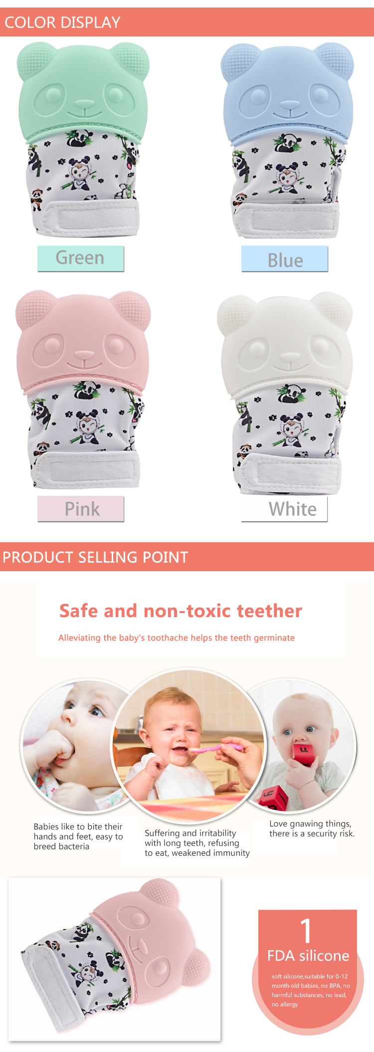 Children Wholesale Baby Inter Panda Gloves Teether 11