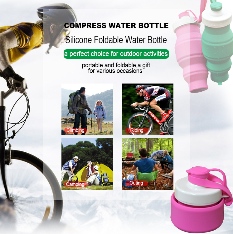 Stock foldable silicone collapsible water bottle 5