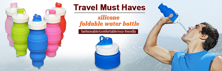 Stock foldable silicone collapsible water bottle