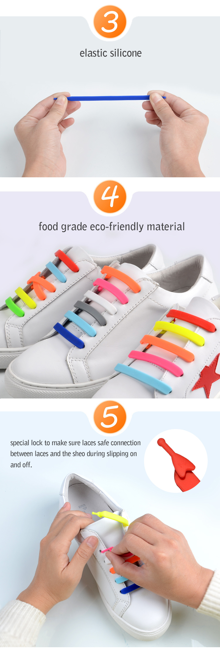 2018 New Arrivals Custom Printed Flat Elastic No Tie Shoelaces Wholesale 9