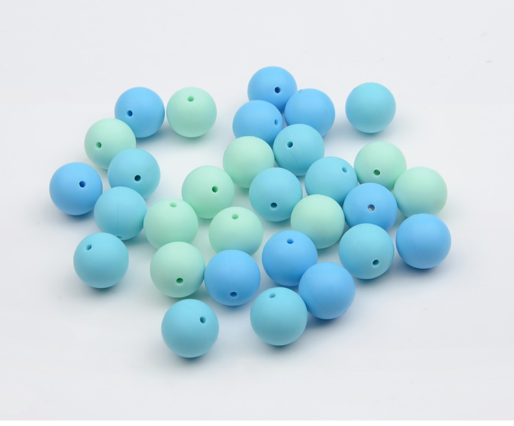 15mm Silicone Round Beads Nursing Jewelry Accessories Bpa Free Baby Teether 15