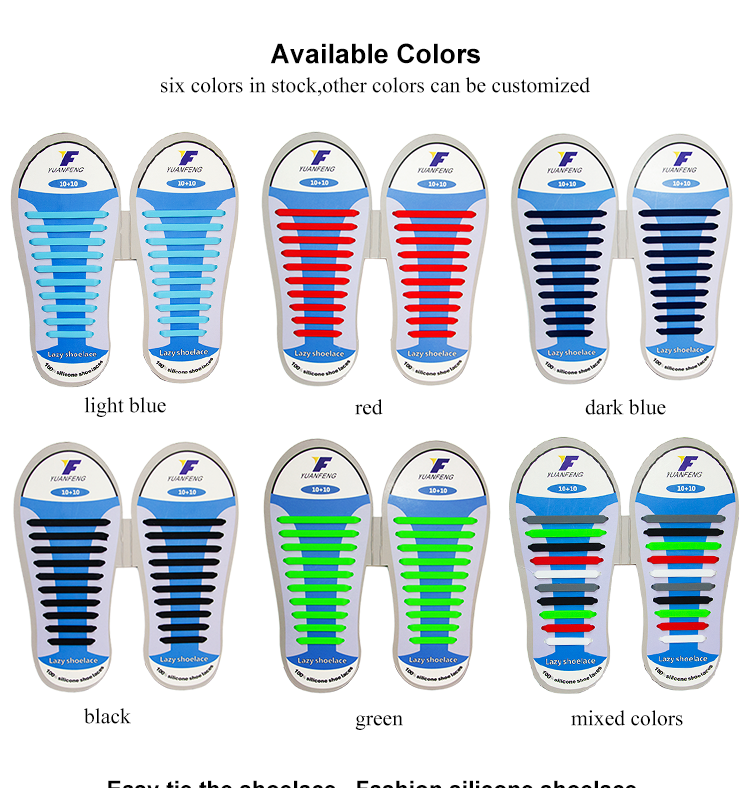Fashion colorful silicone rubber shoelaces no tie silicone shoe laces 7