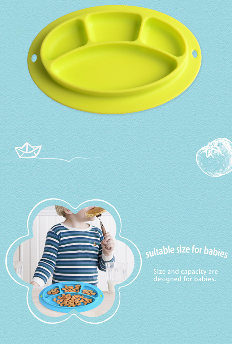 Amazon Hot Sale Silicone Baby Plate Mat 5