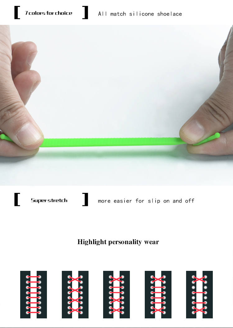  High Quality silicone shoelaces 25