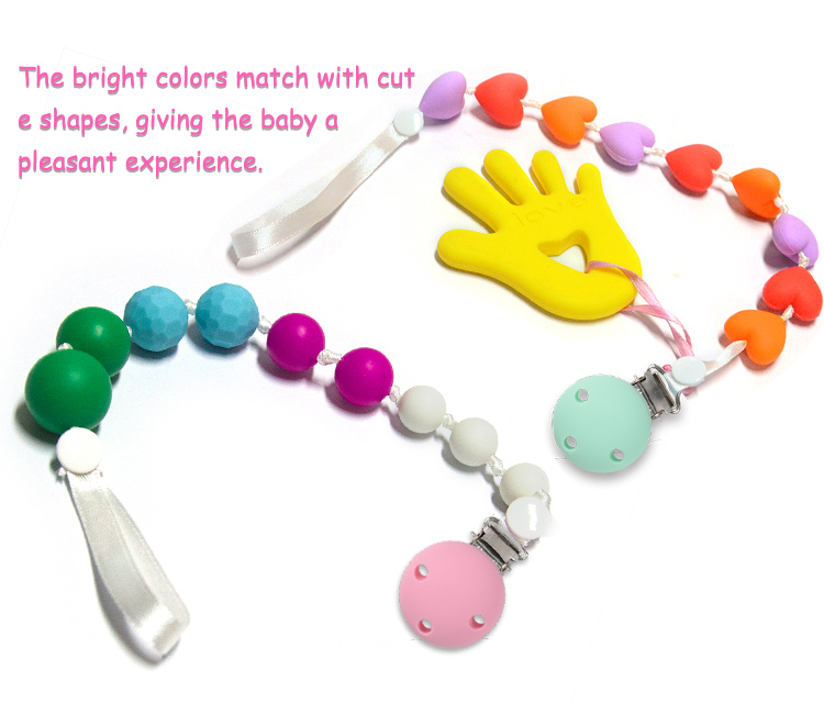 BPA FREE Teething Silicone Pacifier Clip/Baby Pacifier Clip Holder 9