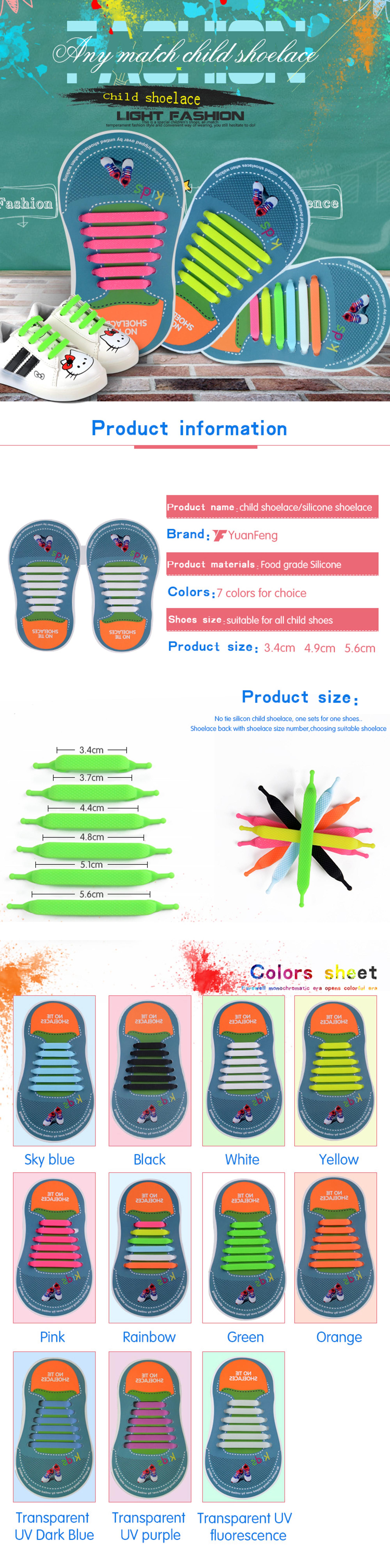 Colorful Fashion Silicone Shoelaces Lazy Shoe Lace For Adults And Kids 5