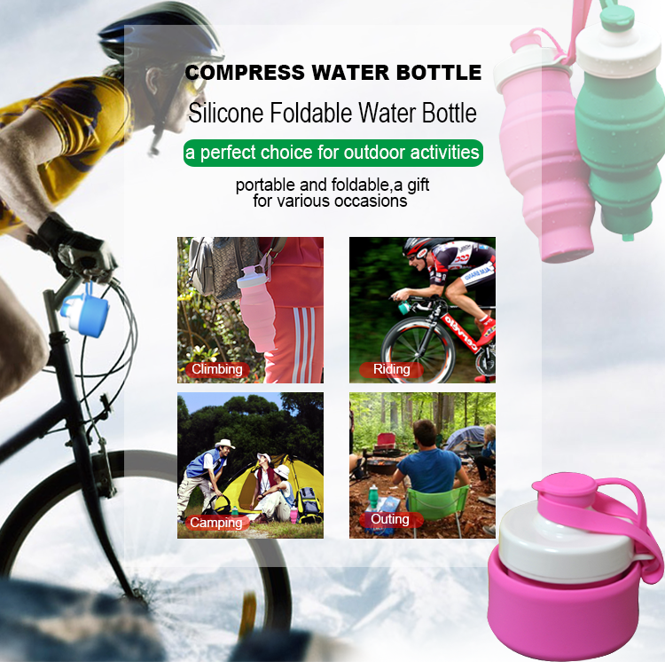 515ml Fashion Collapsible Sport Silicone Bottle Water