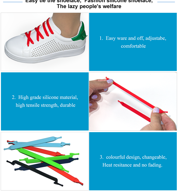 Creative Gift Lazy Laces Elastic No Tie Silicone Shoelaces 9