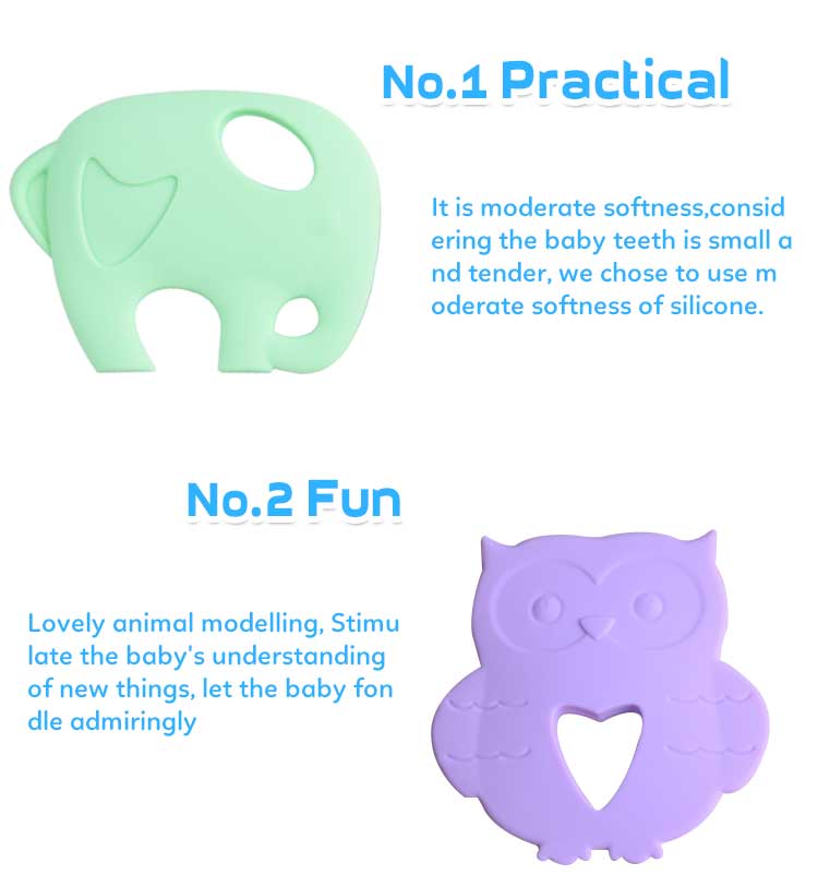 BPA free non-toxic mom's jewelry baby girl teething silicone pendant 9