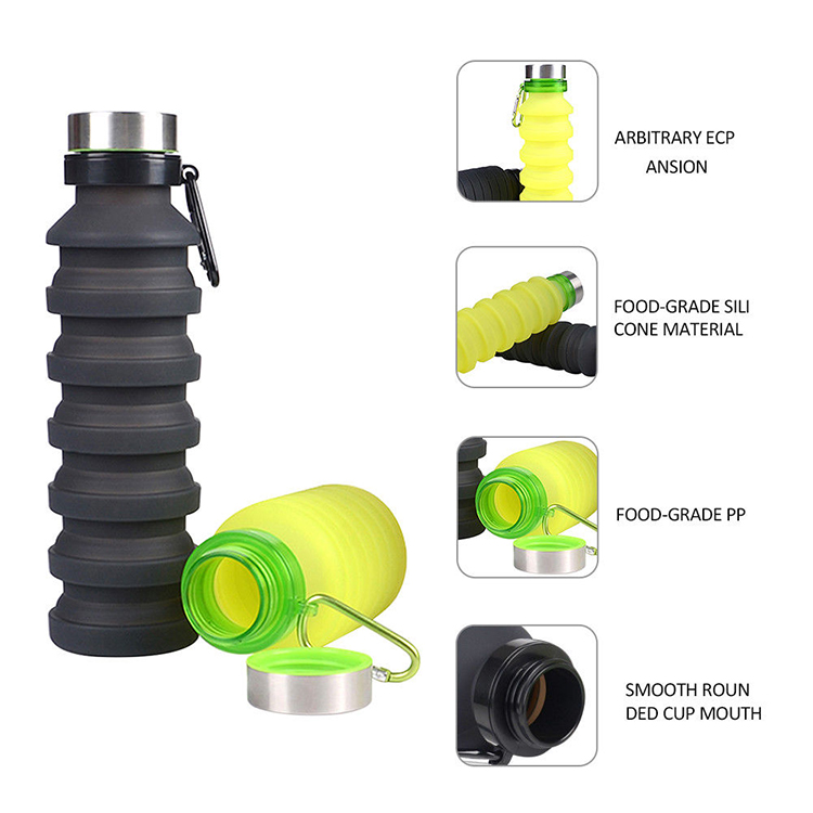 2018 New Products Collapsible Silicone Children Water Bottle Drinking Bottle 15