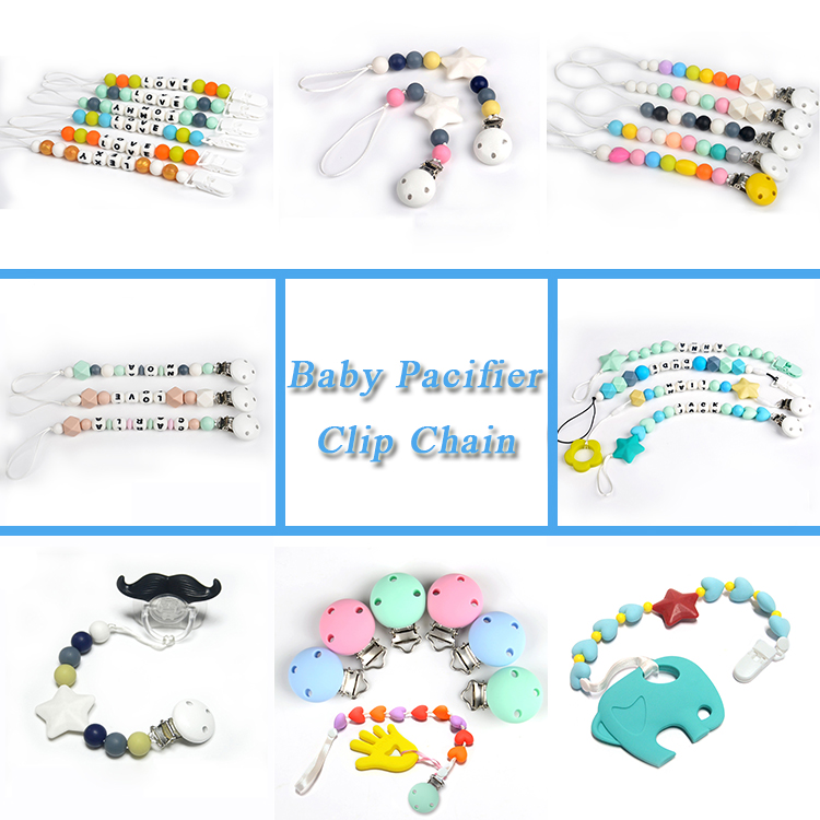 fashion silicone pacifier clip chain clip for pacifier baby 27