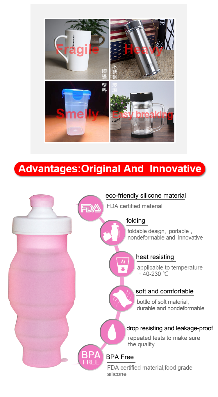 cool silicone non toxic plastic water bottles for sports 9