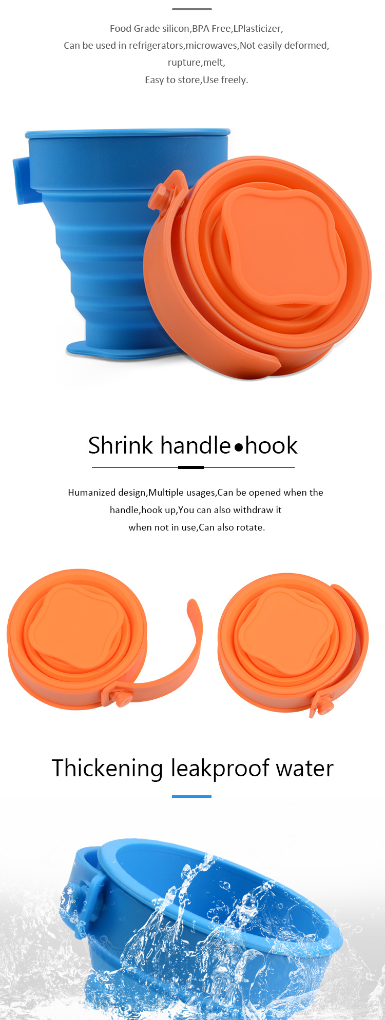  High Quality collapsible silicone cup 9