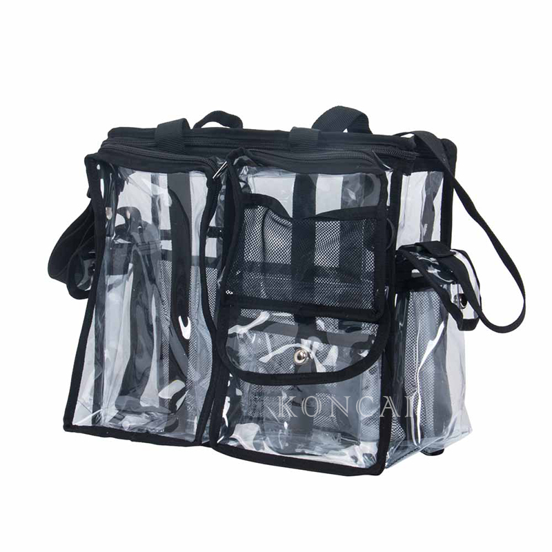 Zipper Closure Large Professional Multi Pocket Clear Bag KC-CZ04