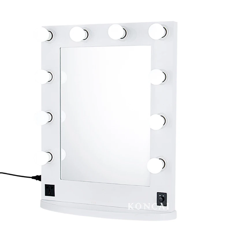 Highly Efficient Wood Frame Hollywood Vanity Makeup Mirror KC-M400W White