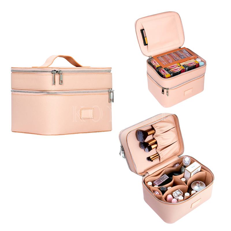PU Leather Travel Bag Cosmetic Make Up Box KC-VL15D