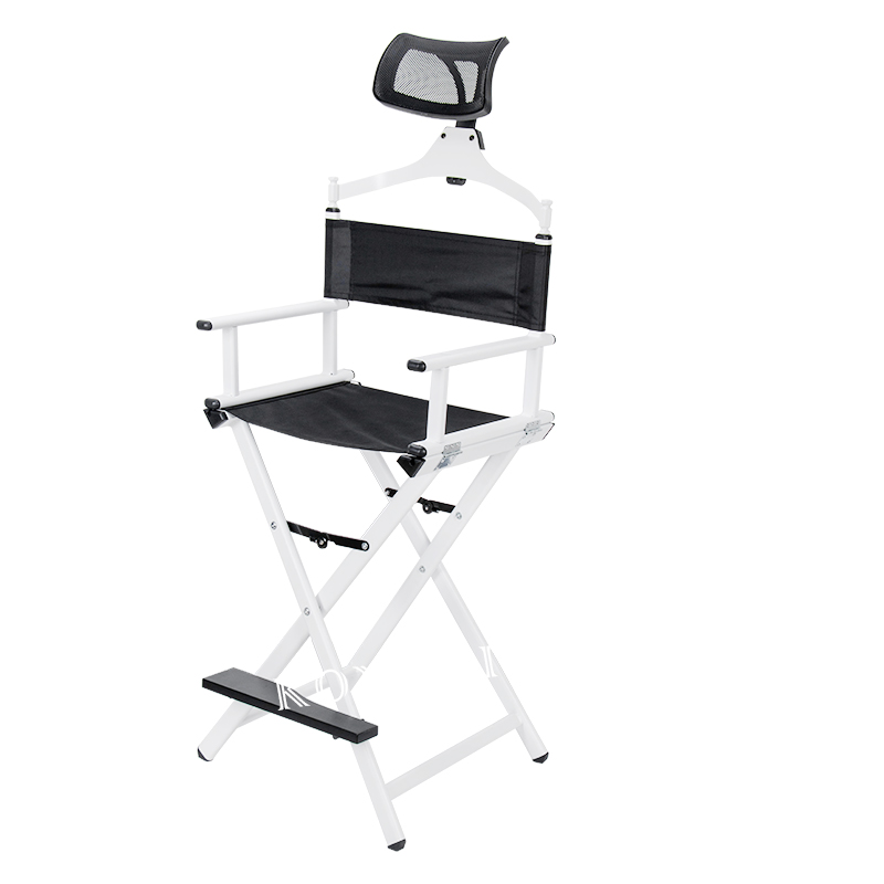 Professional Lightweight Aluminum Makeup Chair with headrest KC-CH03 white