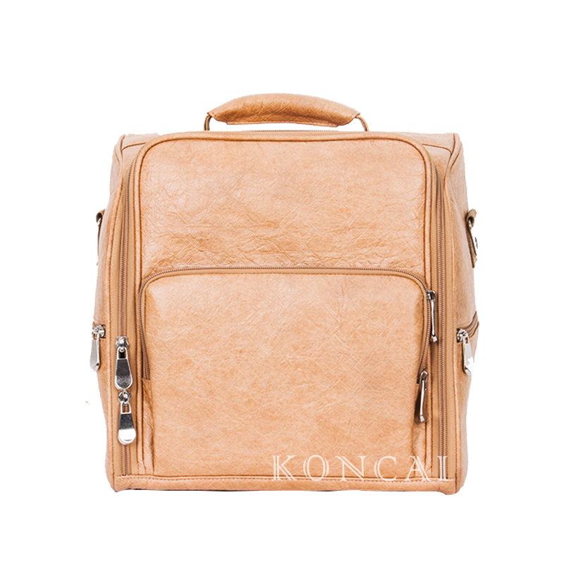 Classic Brown PU Carrying Cosmetic Travel Makeup Case KC-P27