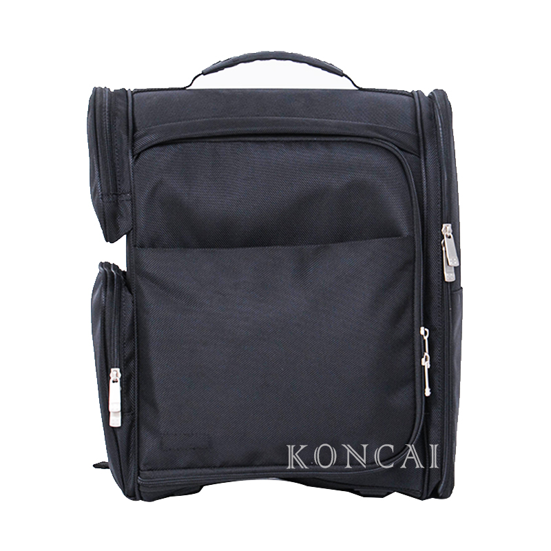Nylon Portable Backpack Makeup Case with Mesh Pockets KC-ZU03B