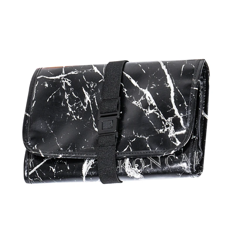 Classical Black Marble Makeup Brush Organizer with Zipper Pockets KC-BR03