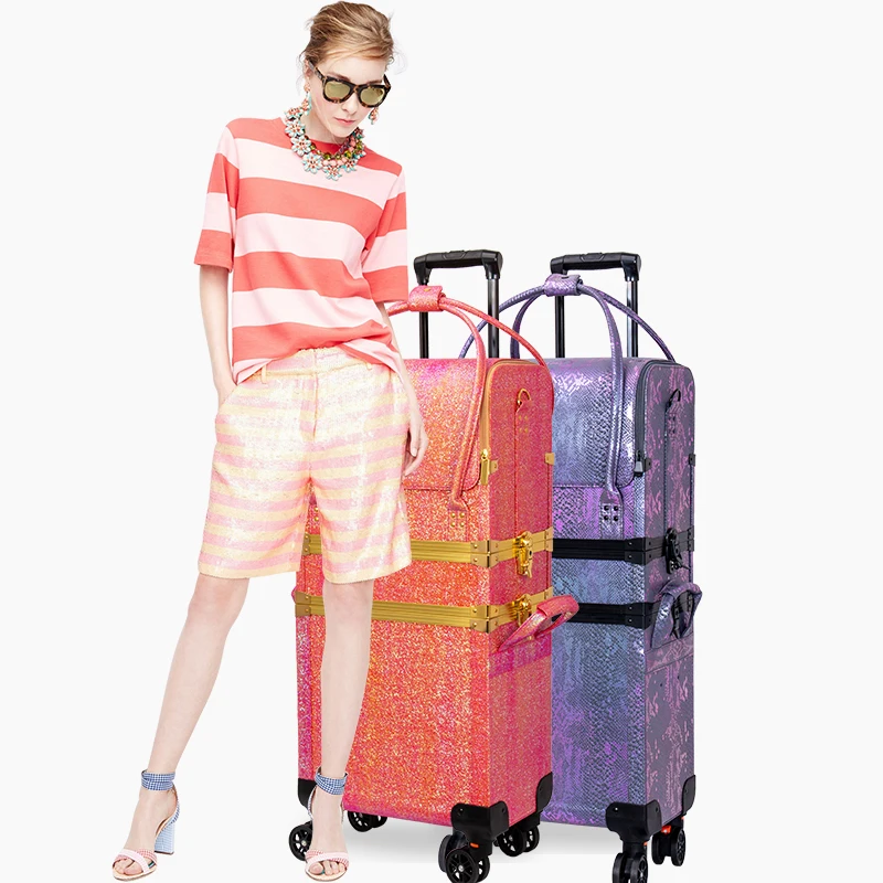 New Arrival 2in1 set Makeup Trolley Case KC-TR010
