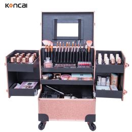 Nail Rolling Makeup Train Case Cosmetic Organizer