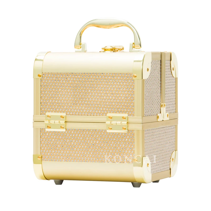Champagne Gold Portable size Makeup Vanity Travel Cases KC-MB152
