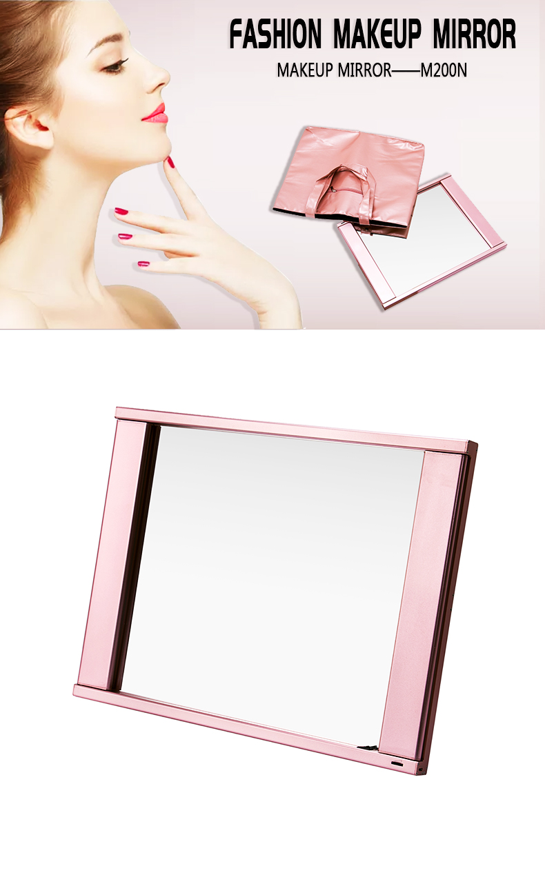 Portable Aluminum Lighted Hollywood Vanity Makeup Mirror KC-200N rose gold