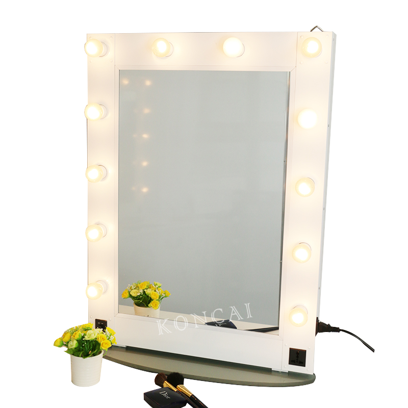Aluminum Frame Hollywood Vanity Makeup Mirror KC-M500L White without Bluetooth