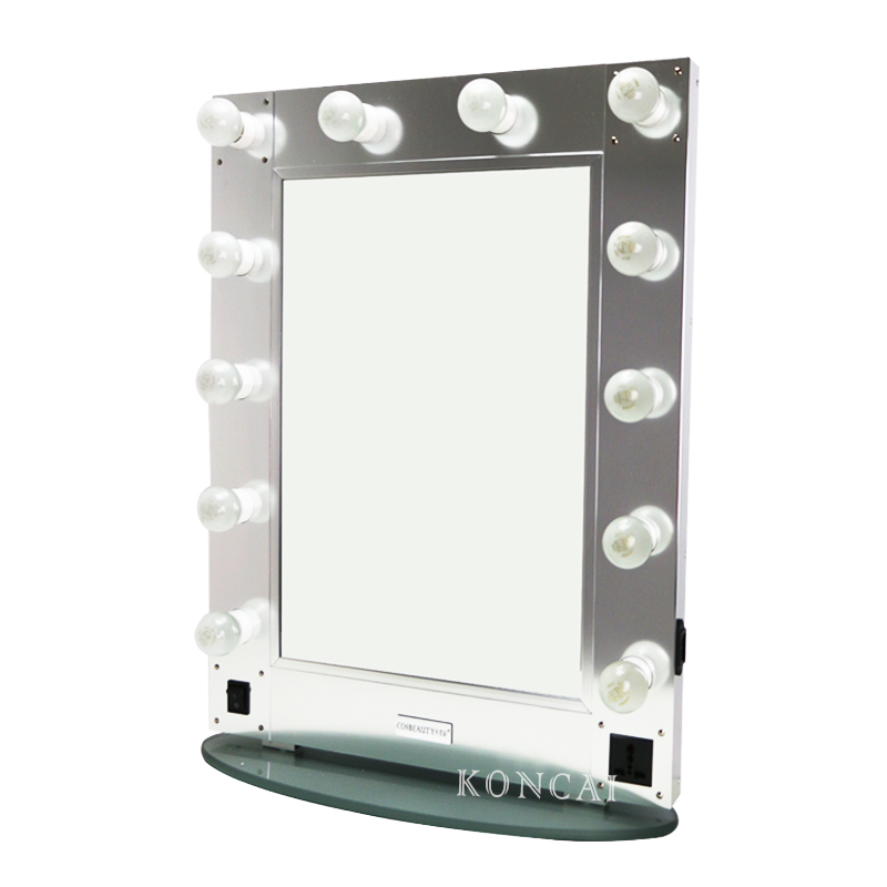 Aluminum Frame Hollywood Vanity Makeup Mirror KC-M500L Silver without Bluetooth