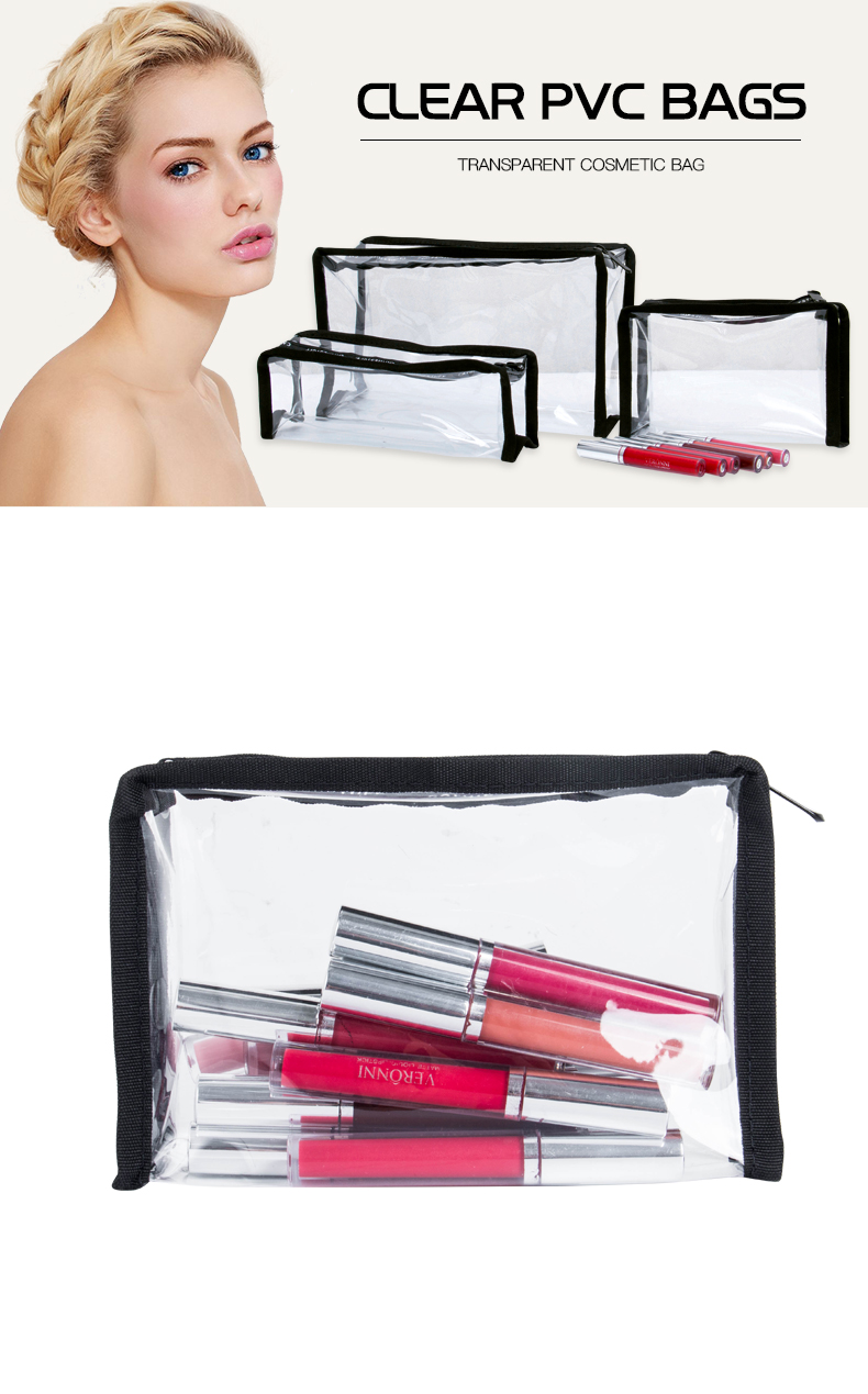 Mini transparent PVC brush holder cosmetics beach bag KC-PB02M