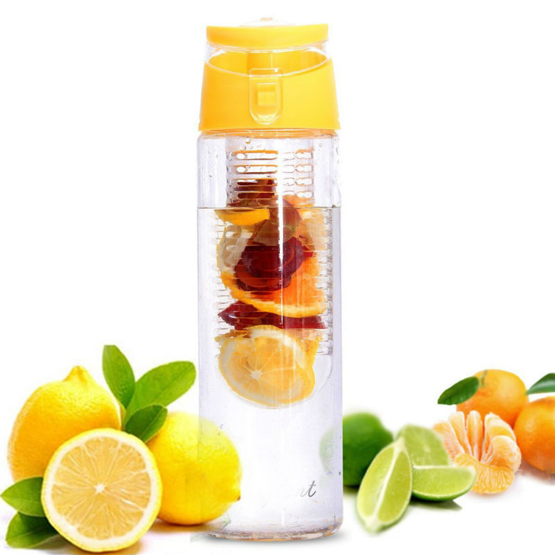 Customize Wholesale Tritan Fruit Infuser Water Bottle Plastic Water Bottle With Straw