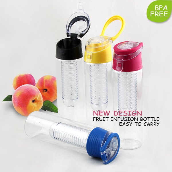 Colorful Plastic Clear Plastic Drinking Water Infusion Sports Bottle