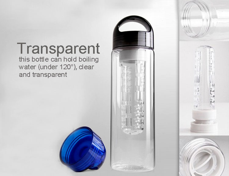 Spout design soccer water tumbler bpa free Tritan fruit infused water bottle portable 15