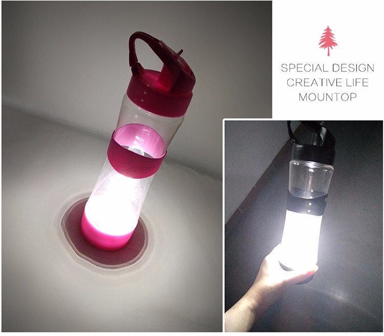 new products agents wanted function drinking bottle novelty outdoor lighting water bottle with side handle