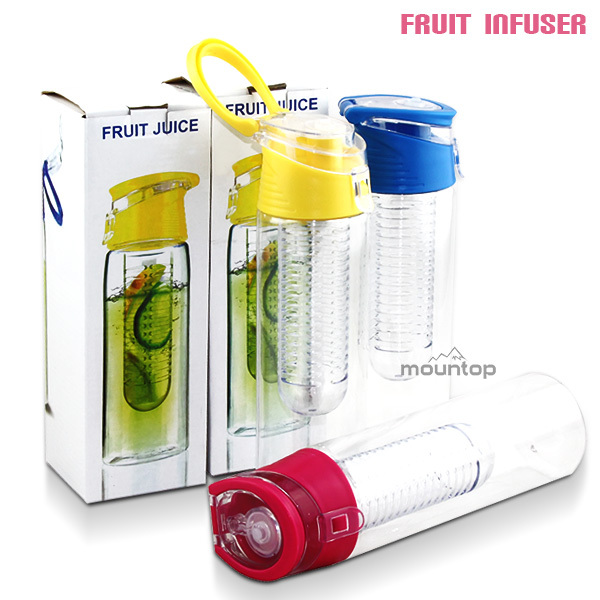 2018 Customize Wholesade Gym Tritan Fruit Infuser Water Bottle With Straw