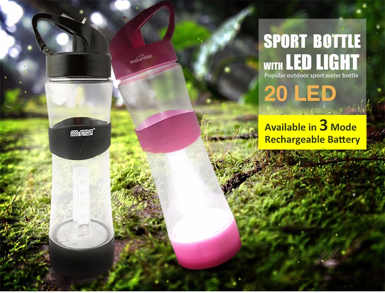 new products agents wanted function drinking bottle novelty outdoor lighting water bottle with side handle