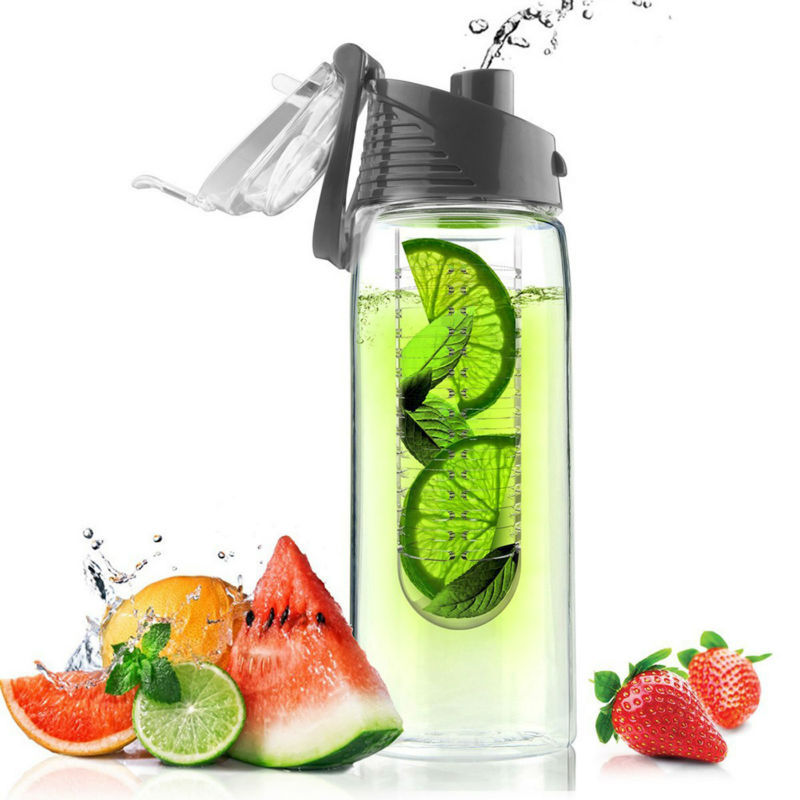 New hot custom logo bpa free fruit infuser water bottle/tritan water bottle joyshaker cups with storage