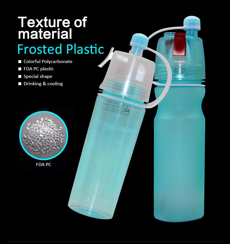 High quality 600ML trigger spray drink bottle plastic hiking water bottle mister 7