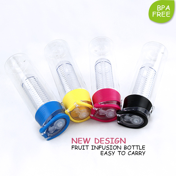 2016 new item infusion fruit bottle wholesale, water bottle with BPA free infuser