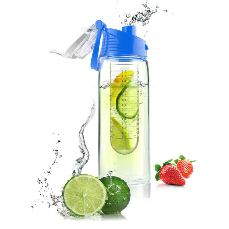 new items 2016 thermos water shaker bottle sport plastic lemon cap water bottle fruit infuser