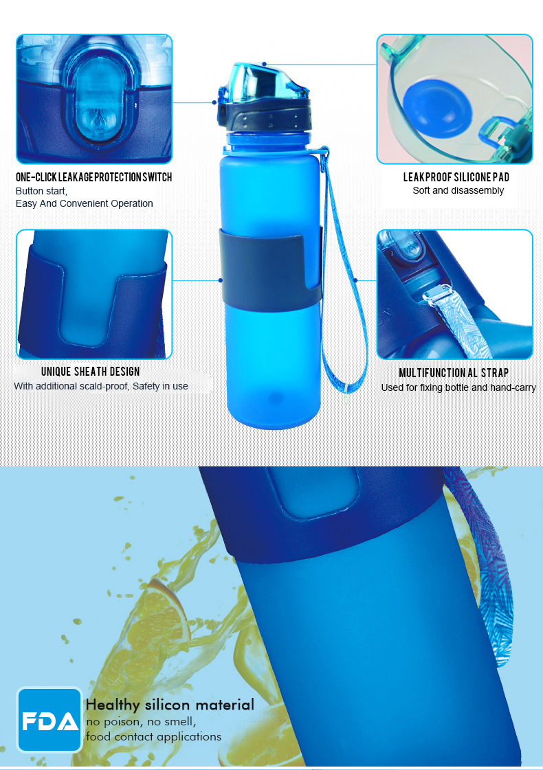 Custom Logo Collapsible Folding Water Bottle 12