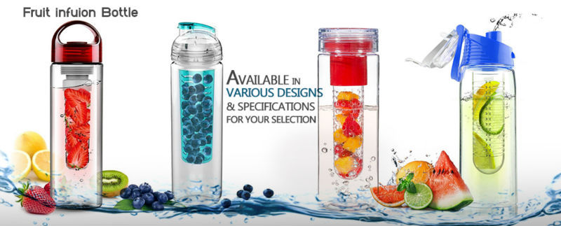 Manufacturer insulated plastic tumbler sport fruit infuser water bottle lemon cap water bottle with handle