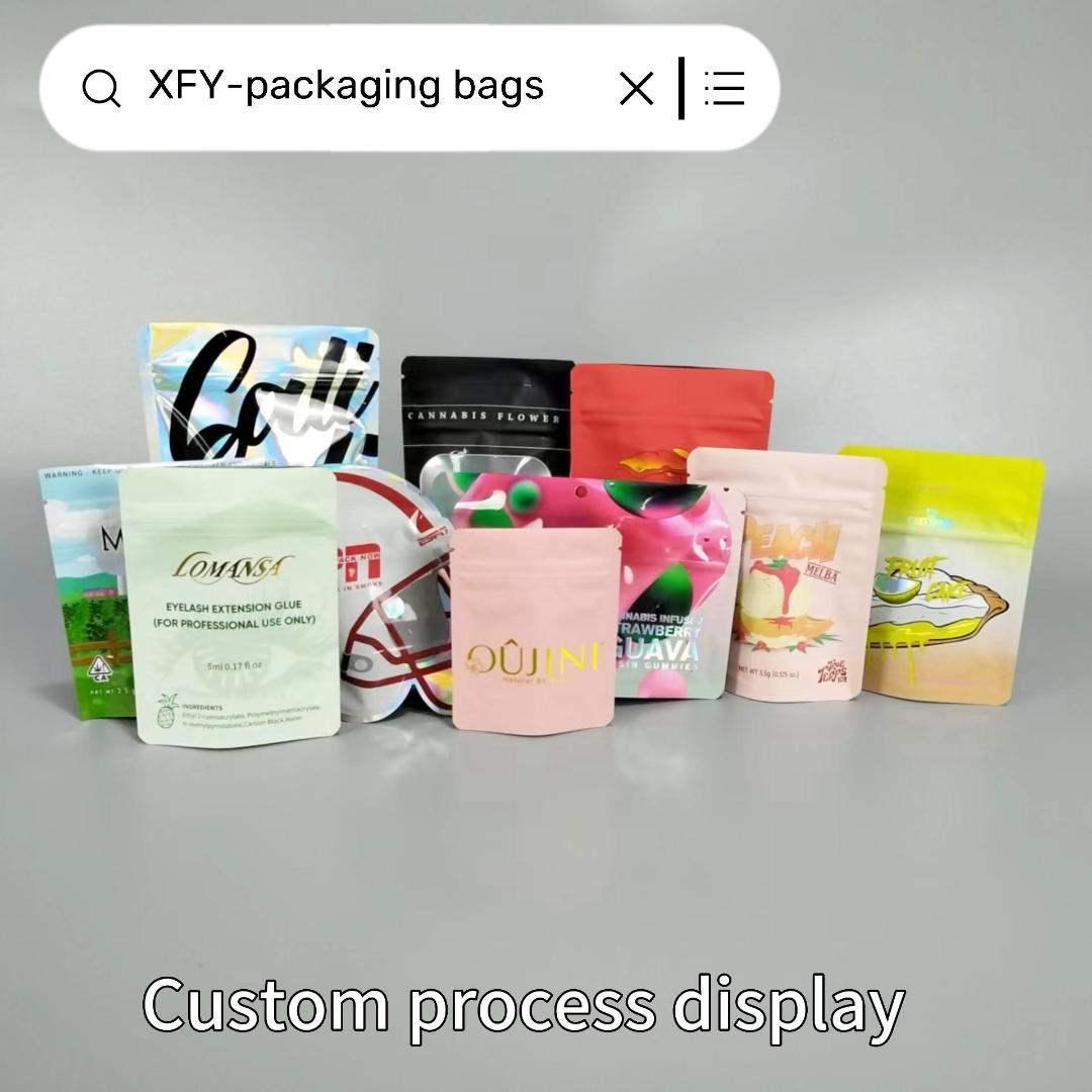The custom-made technology of packing bag is displayed