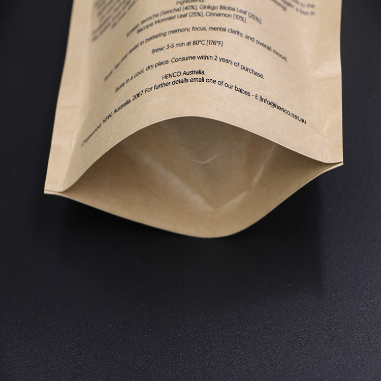 Recycled Printed Brown Paper Bag /Kraft Paper Bag with Ziplock 9